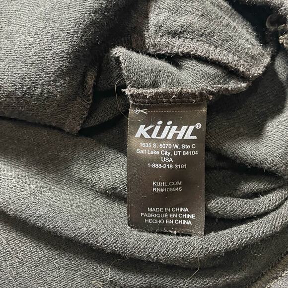 KUHL Pullover Hoodie Charcoal Gray Thumb Holes Modal Blend Style 8031 Size Small - Picture 6 of 13